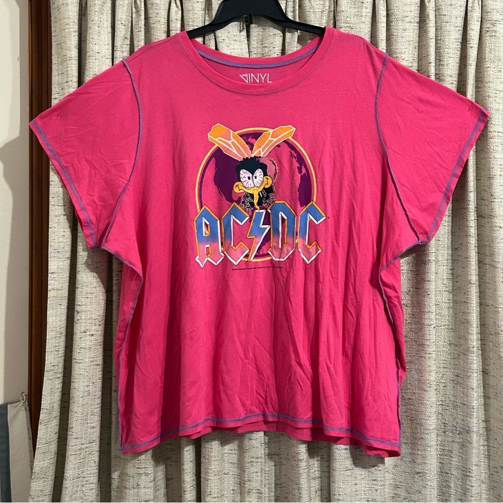 Torrid AC DC Slim Fit Seam Tee โ Cotton Pink - 6X